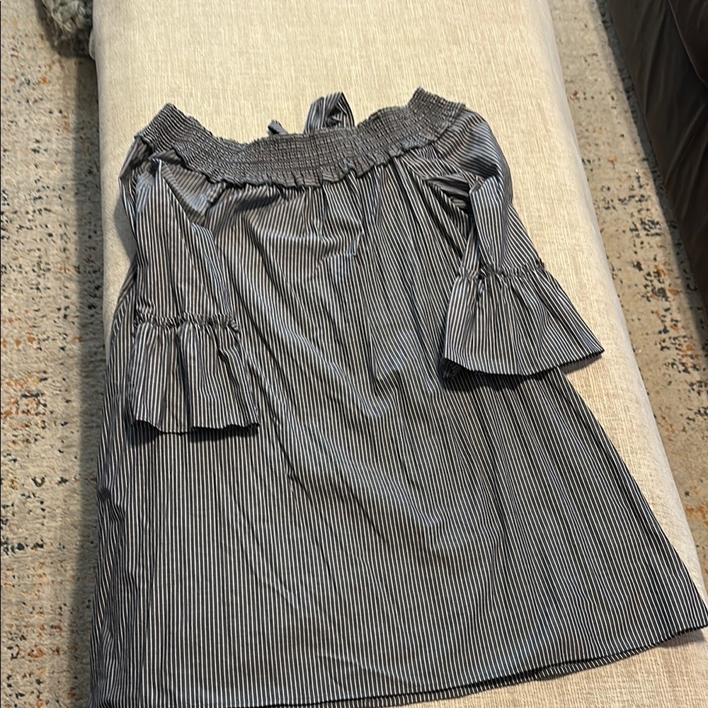 Crown & Ivy Navy Striped Top